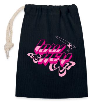 Glam Neon 80s Text - Closable cotton gift bag (14x20cm) - navy - Front