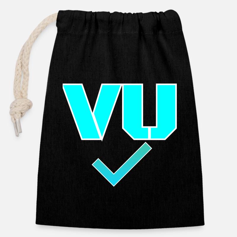 Gesehen - Verschließbarer Geschenkbeutel aus Baumwolle (14x20cm) - Schwarz