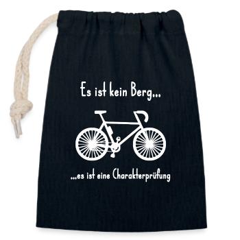 Mountain Bike Challenge Saying Hobby - Closable cotton gift bag (14x20cm) - navy - Front