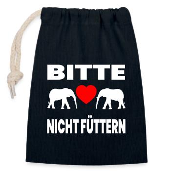 Éléphants - Sac cadeau en coton avec cordon (14 x 20 cm) - bleu marine - Devant