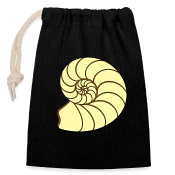 Ammunit Drawing - Closable cotton gift bag (14x20cm) - black - Front