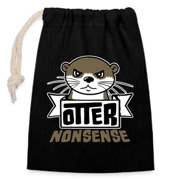 Otter Nonsense Lustig Wortspiel Otter Liebe Spruch - Verschließbarer Geschenkbeutel aus Baumwolle (14x20cm) - Schwarz - Vorne