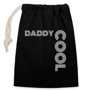 Papa Père Cool Cadeau - Sac cadeau en coton avec cordon (14 x 20 cm) - noir - Devant