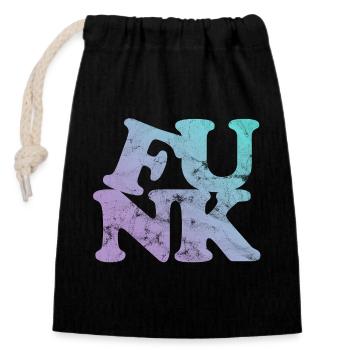 Musique funk - Sac cadeau en coton avec cordon (14 x 20 cm) - noir - Devant