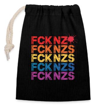 FCK NZS - Antifa Tee - Closable cotton gift bag (14x20cm) - black - Front