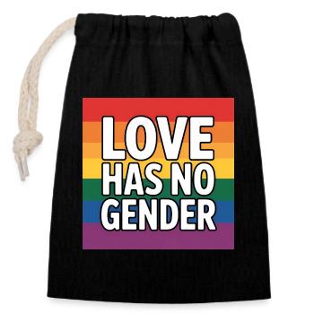 L’amour n’a pas de genre - Pride Tee - Sac cadeau en coton avec cordon (14 x 20 cm) - noir - Devant