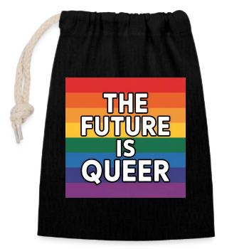 L’avenir est queer - Pride Tee - Sac cadeau en coton avec cordon (14 x 20 cm) - noir - Devant