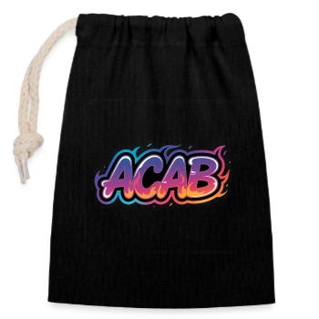 ACAB - T-shirt Anti-Cops - Sac cadeau en coton avec cordon (14 x 20 cm) - noir - Devant