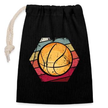 Basket-ball vintage - Sac cadeau en coton avec cordon (14 x 20 cm) - noir - Devant