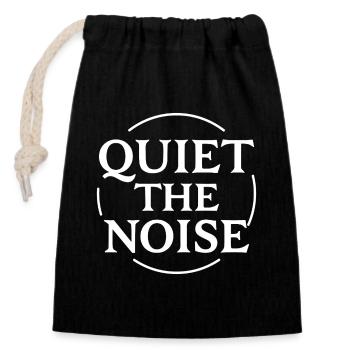 Faites taire la déclaration de bruit en cercle pour la concentration - Sac cadeau en coton avec cordon (14 x 20 cm) - noir - Devant