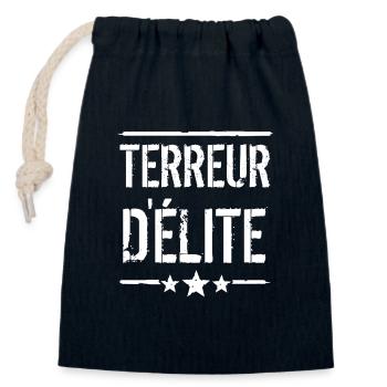 TERREUR D'ÉLITE ! - Sac cadeau en coton avec cordon (14 x 20 cm) - bleu marine - Devant