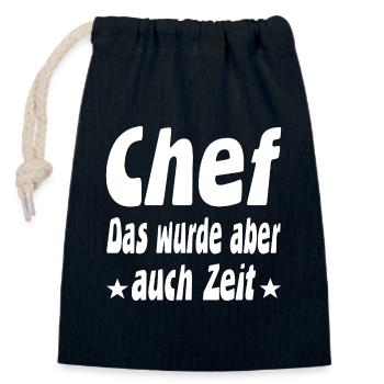 Chef - Verschließbarer Geschenkbeutel aus Baumwolle (14x20cm) - Navy - Vorne