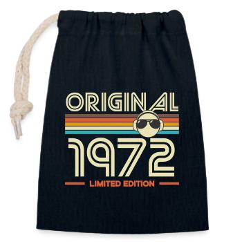 Originaler Vintage-Groove von 1972 - Verschließbarer Geschenkbeutel aus Baumwolle (14x20cm) - Navy - Vorne