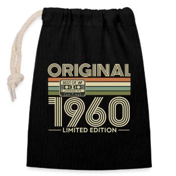 Original 1960s Limited Edition Cassette - Closable cotton gift bag (14x20cm) - black - Front