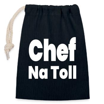 chef - Closable cotton gift bag (14x20cm) - navy - Front