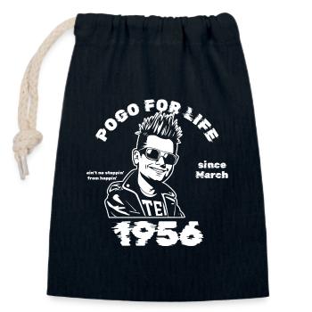 70. Geburtstag Pogo for life since 03/1956 - Verschließbarer Geschenkbeutel aus Baumwolle (14x20cm) - Navy - Vorne