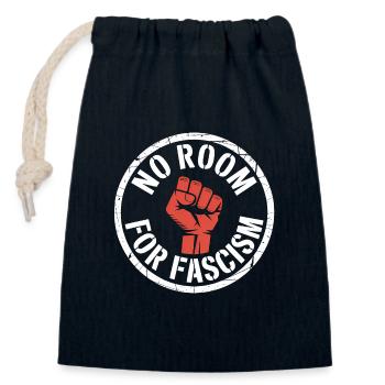 Kein Platz für Faschismus – Antifa-Merch - Verschließbarer Geschenkbeutel aus Baumwolle (14x20cm) - Navy - Vorne
