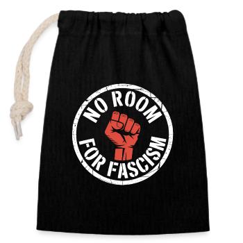 Pas de place pour le fascisme - Antifa Merch - Sac cadeau en coton avec cordon (14 x 20 cm) - noir - Devant
