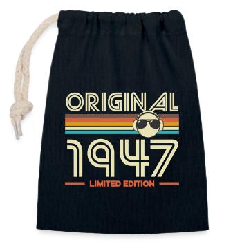 Original 1947 Vintage Retro Tee - Closable cotton gift bag (14x20cm) - navy - Front