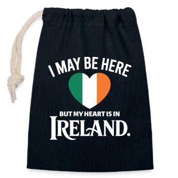 Conception du battement cardiaque irlandais - Sac cadeau en coton avec cordon (14 x 20 cm) - bleu marine - Devant