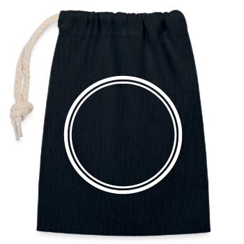 Circle Frame Outline Logo - Closable cotton gift bag (14x20cm) - navy - Front