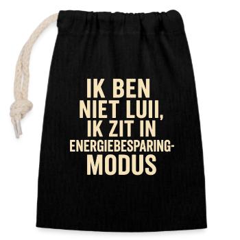 Je suis en mode économie d’énergie - Sac cadeau en coton avec cordon (14 x 20 cm) - noir - Devant