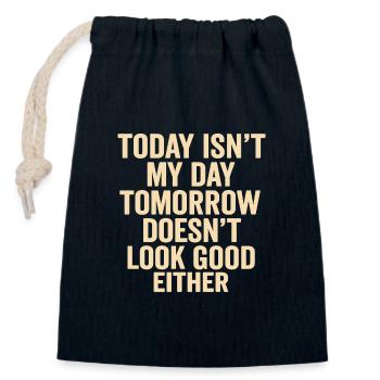 Today Not My Day - Closable cotton gift bag (14x20cm) - navy - Front