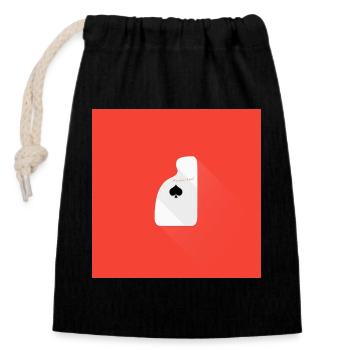Jouez votre main – Conception minimale des cartes - Sac cadeau en coton avec cordon (14 x 20 cm) - noir - Devant