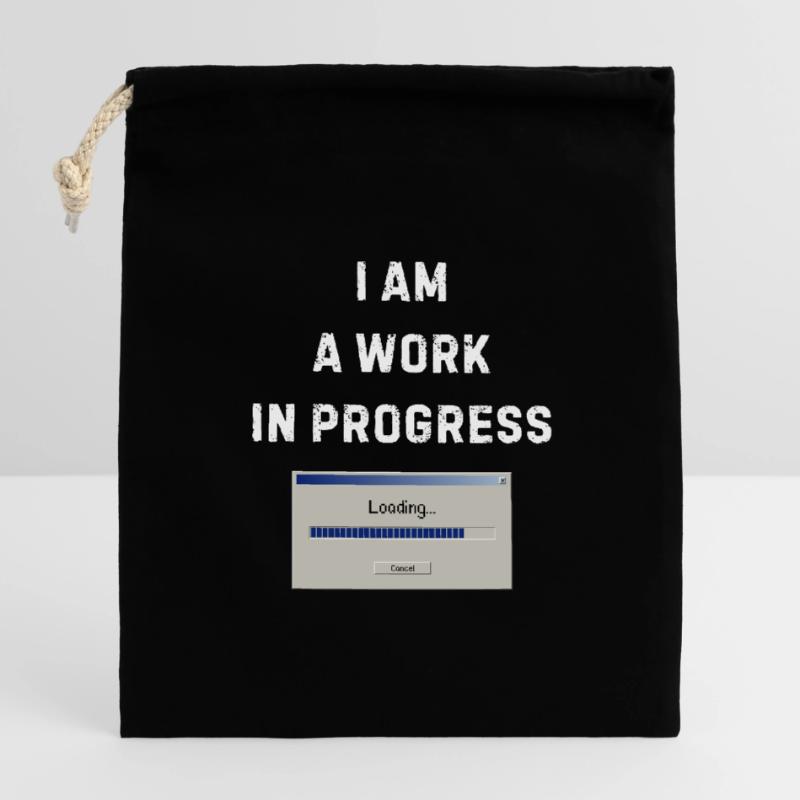 Work in progress – Loading bar - Travail bureau Sac cadeau en coton avec cordon (14 x 20 cm)