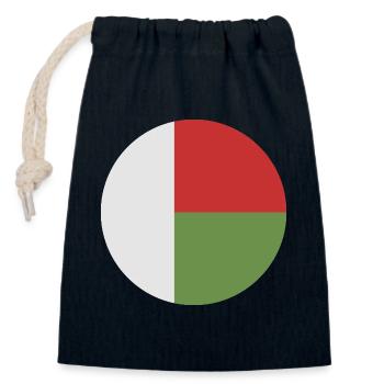Runde Madagaskar-Flagge - Verschließbarer Geschenkbeutel aus Baumwolle (14x20cm) - Navy - Vorne