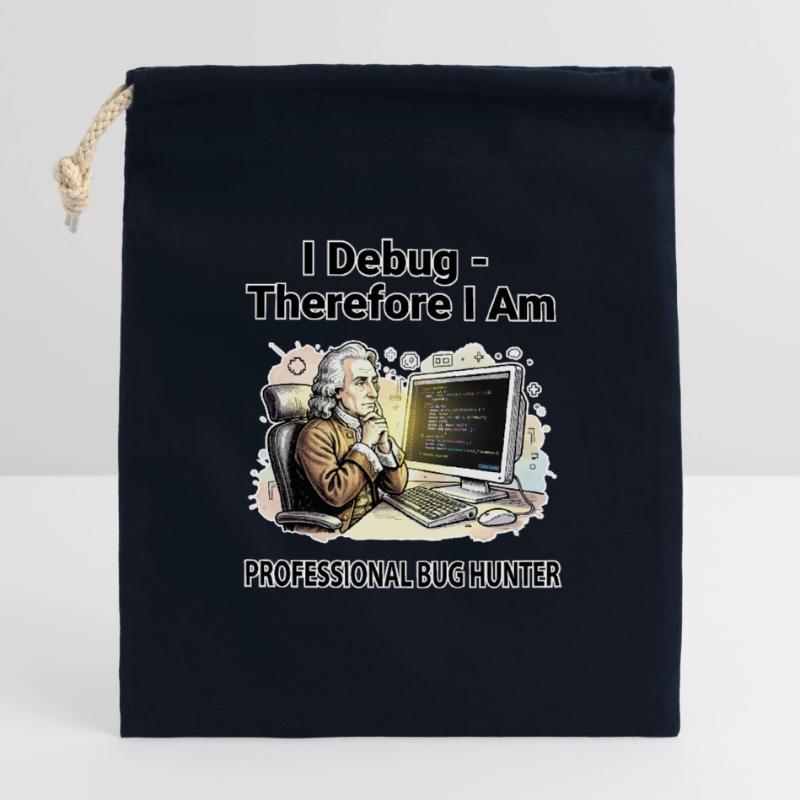 Ich debugge daher bin ich: Pro Bug Hunter – dunkler BG Verschließbarer Geschenkbeutel aus Baumwolle (14x20cm)