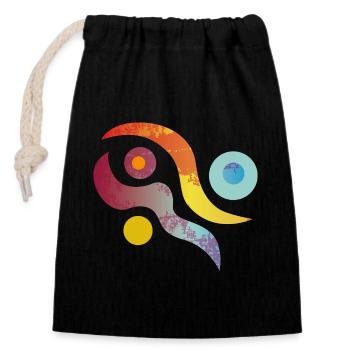 Yoga design_45 - Sac cadeau en coton avec cordon (14 x 20 cm) - noir - Devant