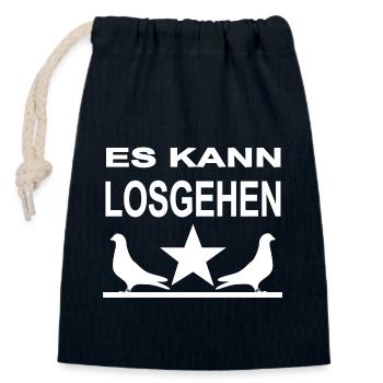 Tauben - Verschließbarer Geschenkbeutel aus Baumwolle (14x20cm) - Navy - Vorne