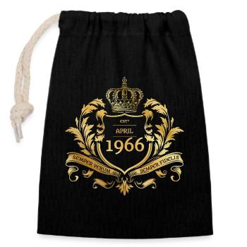 60th Birthday Semper Verum - Established 04/1966 - Closable cotton gift bag (14x20cm) - black - Front