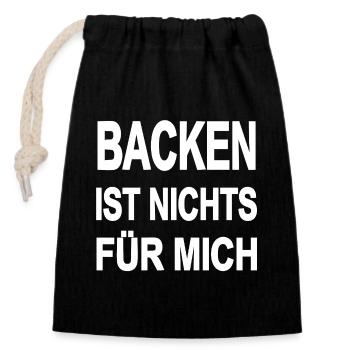 Bake - Closable cotton gift bag (14x20cm) - black - Front