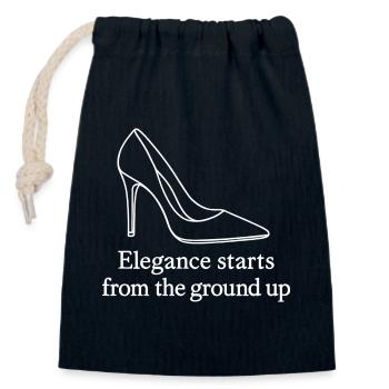 High Heel Line Art – Elegance Fashion Quote - Verschließbarer Geschenkbeutel aus Baumwolle (14x20cm) - Navy - Vorne