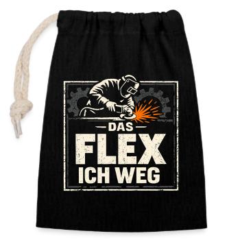 Schweißer Das Flex Ich Weg Geschenk - Verschließbarer Geschenkbeutel aus Baumwolle (14x20cm) - Schwarz - Vorne