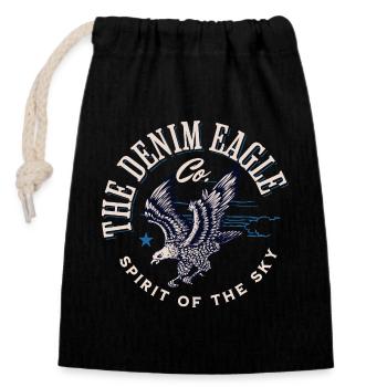 Denim Eagle Spirit of the Sky - Closable cotton gift bag (14x20cm) - black - Front