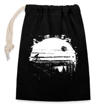 Graphique cycliste - Sac cadeau en coton avec cordon (14 x 20 cm) - noir - Devant