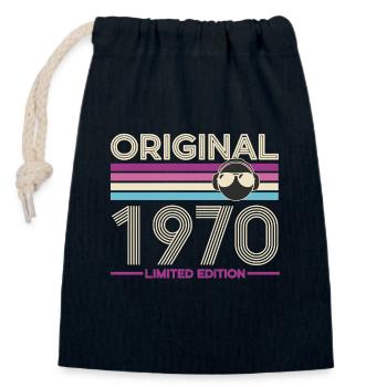 Originale Retro-Edition von 1970 - Verschließbarer Geschenkbeutel aus Baumwolle (14x20cm) - Navy - Vorne