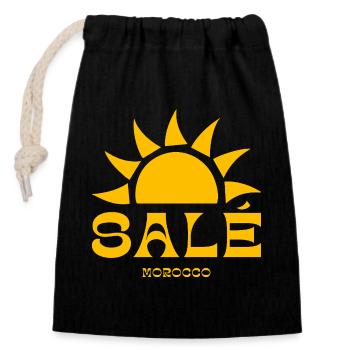 Salé Morocco Sun - Sac cadeau en coton avec cordon (14 x 20 cm) - noir - Devant