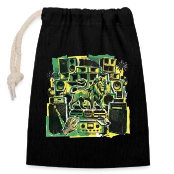 Roots Dub Reggae Soundsystem - Verschließbarer Geschenkbeutel aus Baumwolle (14x20cm) - Schwarz - Vorne