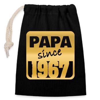 Born in 1967 - Closable cotton gift bag (14x20cm) - black - Front