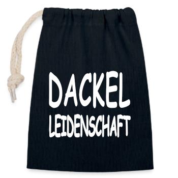 Dackel - Verschließbarer Geschenkbeutel aus Baumwolle (14x20cm) - Navy - Vorne