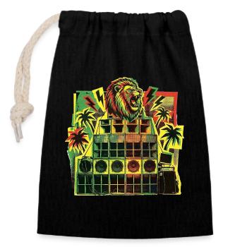 Jungle Dancehall Soundsystem - Verschließbarer Geschenkbeutel aus Baumwolle (14x20cm) - Schwarz - Vorne