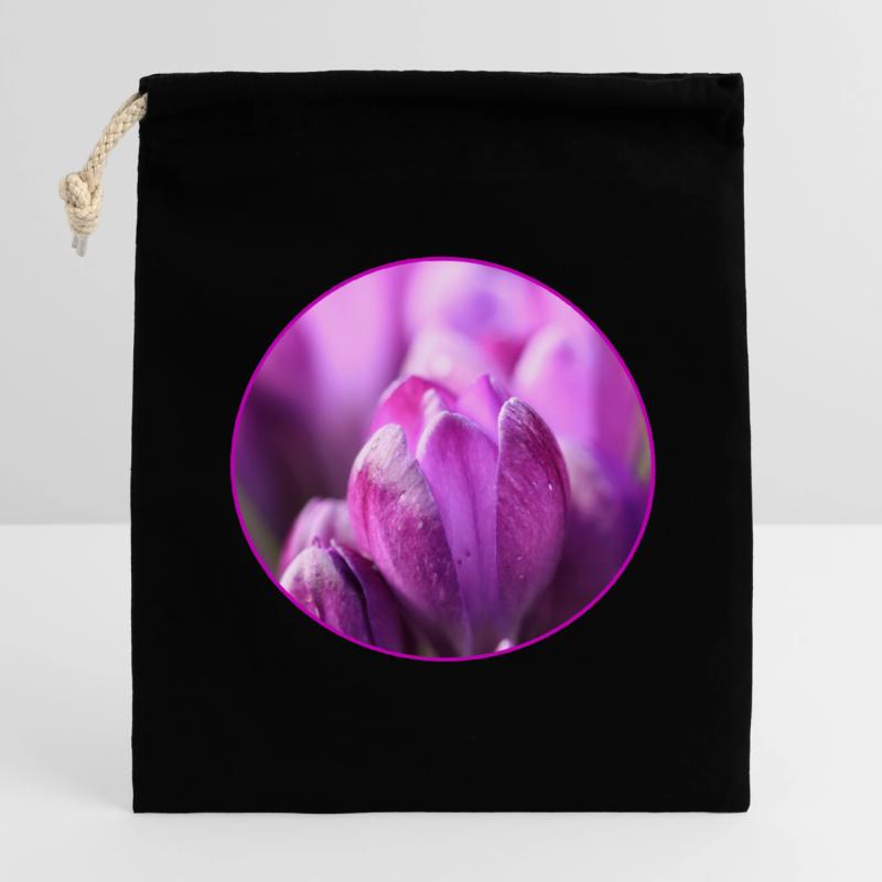 Crocus Crocus Fleurs violettes Crocus Bourgeon de crocus Sac cadeau en coton avec cordon (14 x 20 cm)