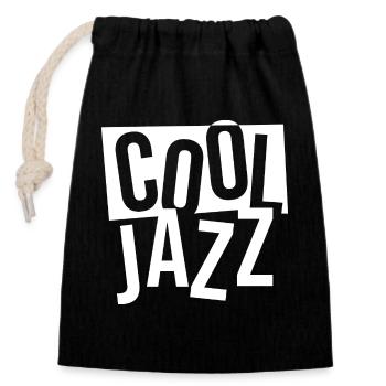 Bold Jazz Typography Stack - Closable cotton gift bag (14x20cm) - black - Front