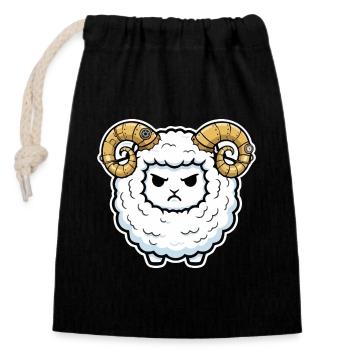 Steampunk Ram Sheep Mechanical Horns - Closable cotton gift bag (14x20cm) - black - Front