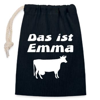 Emma - Verschließbarer Geschenkbeutel aus Baumwolle (14x20cm) - Navy - Vorne