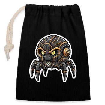 Steampunk Black Watchmaking Spider Sentinel - Closable cotton gift bag (14x20cm) - black - Front
